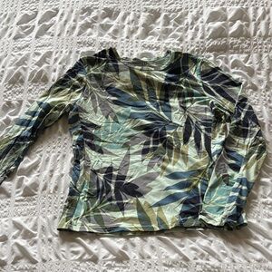 UPF Protection 50+ Tropical Leaf Long Sleeve Sun Shirt